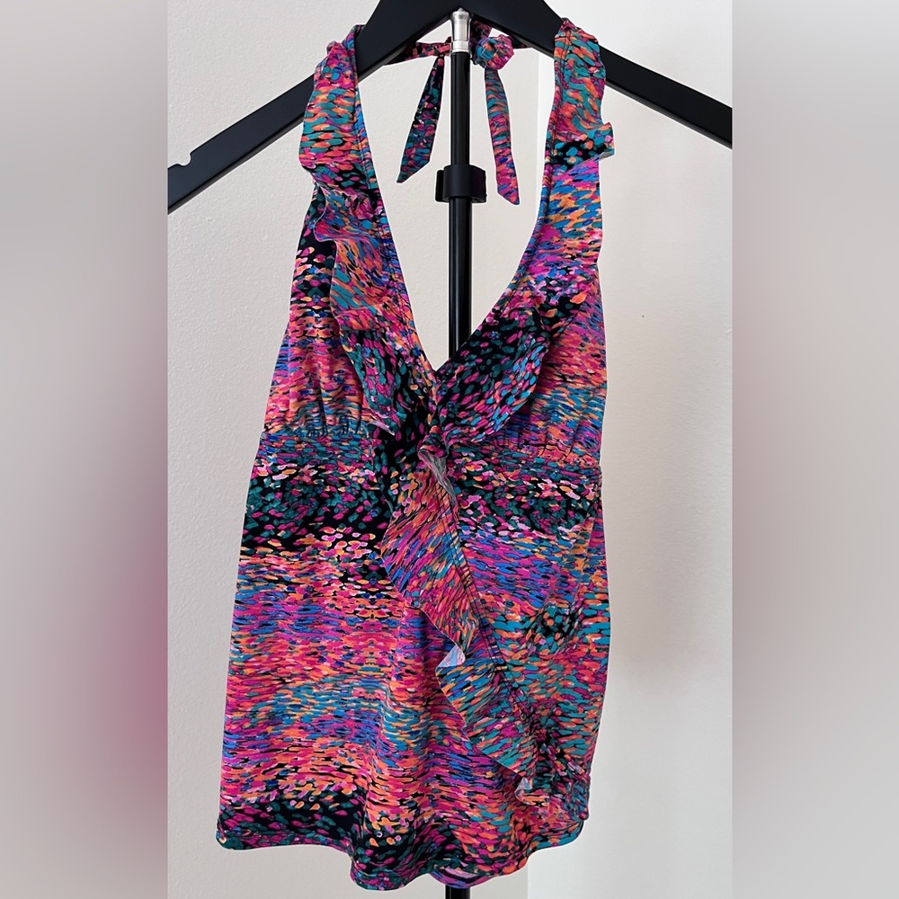 🌈 Assets by Sara Blakely (Spanx) Halter Tankini Top | Flattering Fit | Sz M - Picture 3 of 10